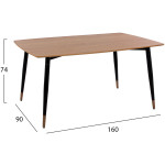 ΣΕΤ ΤΡΑΠΕΖΑΡΙΑΣ 5ΤΜΧ JOLIE HM11198.08 MDF TOP-ΒΕΛΟΥΔΟ ΜΠΛΕ & ΜΕΤΑΛΛΟ ΜΑΥΡΟ - Image 2