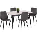 ΣΕΤ ΤΡΑΠΕΖΑΡΙΑΣ 5ΤΜΧ LATRELL HM21192 ΤΡΑΠΕΖΙ ΚΕΡΑΜΙΚΟ TOP-ΒΕΛΟΥΔΟ ΓΚΡΙ ΚΑΡΕΚΛΕΣ