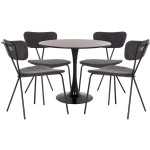 ΣΕΤ ΤΡΑΠΕΖΑΡΙΑΣ 5ΤΜΧ BROLIN HM21200 MDF TOP & ΜΕΤΑΛΛΟ ΜΑΥΡΟ-ΣΚΟΥΡΟ ΓΚΡΙ ΥΦΑΣΜΑ