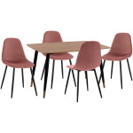 ΣΕΤ ΤΡΑΠΕΖΑΡΙΑΣ 5ΤΜΧ ALIZA HM21201 MDF TOP-ΒΕΛΟΥΔΟ ΣΑΠΙΟ ΜΗΛΟ & ΜΕΤΑΛΛΟ ΜΑΥΡΟ