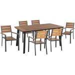 ΣΕΤ ΤΡΑΠΕΖΑΡΙΑΣ TABER HM21198 ΤΡΑΠΕΖΙ & 6 ΠΟΛΥΘΡΟΝΕΣ-ΑΛΟΥΜΙΝΙΟ & POLYWOOD-ΑΝΘΡΑΚΙ