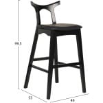 ΣΚΑΜΠΟ ΜΠΑΡ USOPP HM9951.02 RUBBERWOOD & PU ΣΕ ΜΑΥΡΟ 49x53x99,5Υεκ. - Image 2