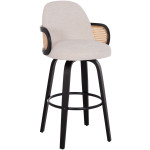 ΣΚΑΜΠΟ ΜΠΑΡ ΠΕΡΙΣΤΡΕΦΟΜΕΝΟ BECKER HM18251.02 PLYWOOD ΜΑΥΡΟ--ΕΚΡΟΥ ΥΦΑΣΜΑ 50x52x100Υ
