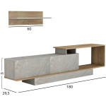 ΣΥΝΘΕΤΟ ΤΗΛΕΟΡΑΣΗΣ GARCELLE HM8904.14 ΜΕΛΑΜΙΝΗ ΦΥΣΙΚΟ-STONE TEXTURE 180x29,6x45Υεκ - Image 2