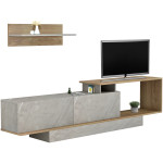 ΣΥΝΘΕΤΟ ΤΗΛΕΟΡΑΣΗΣ GARCELLE HM8904.14 ΜΕΛΑΜΙΝΗ ΦΥΣΙΚΟ-STONE TEXTURE 180x29,6x45Υεκ