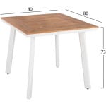 ΤΡΑΠΕΖΙ ΑΛΟΥΜΙΝΙΟΥ TABER ΛΕΥΚΟ ΜΕ ΕΠΙΦΑΝΕΙΑ POLYWOOD HM5563.01 80x80x73Υ ΕΚ. - Image 2