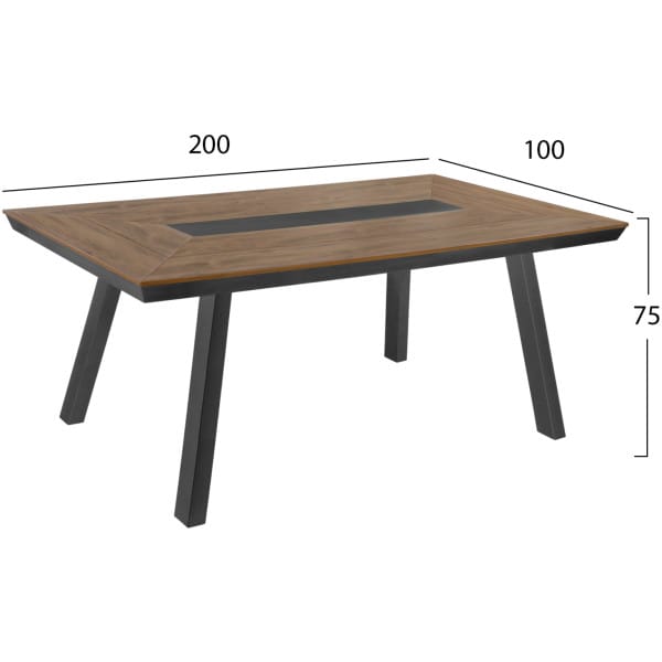 ΤΡΑΠΕΖΙ ΑΛΟΥΜΙΝΙΟΥ TABER ΜΕ POLYWOOD 200X100 ΓΚΡΙ HM5131.12 - Image 2