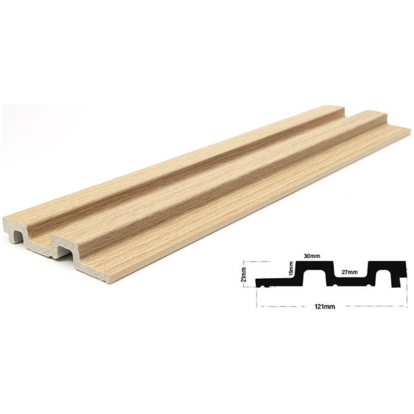 PS PANEL  ΜΕ 3D ΠΗΧΑΚΙΑ 04 RESIDENCE 21/122 mm WHITE OAK NewPlan - Image 3