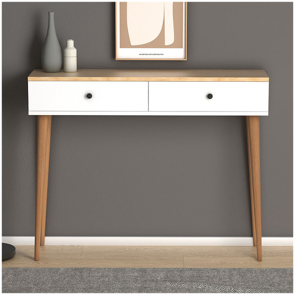 Κονσόλα μελαμίνης Alis  χρώμα pine white 110x29x88εκ. - Image 3