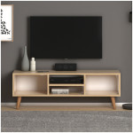 Έπιπλο τηλεόρασης Loren  από μελαμίνη χρώμα oak 120x30x40εκ. - Image 3