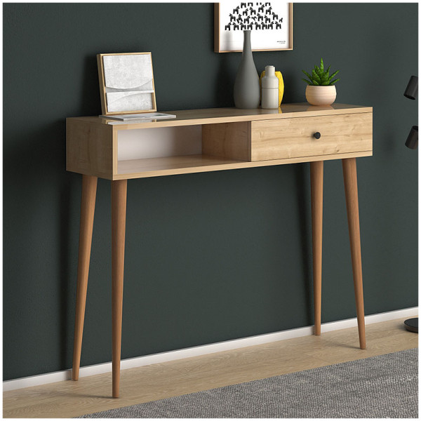 Κονσόλα μελαμίνης Napoli  χρώμα oak 90x29x88εκ. - Image 3