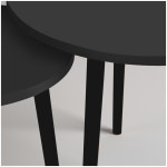 Τραπεζάκι σαλονιού σετ 2 τμχ Roma  χρώμα μαύρο 60x60x46εκ. - Image 3