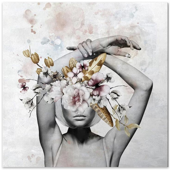 Πίνακας σε καμβά "Hidden Face"  ψηφιακής εκτύπωσης 60x60x3 εκ. - Image 1