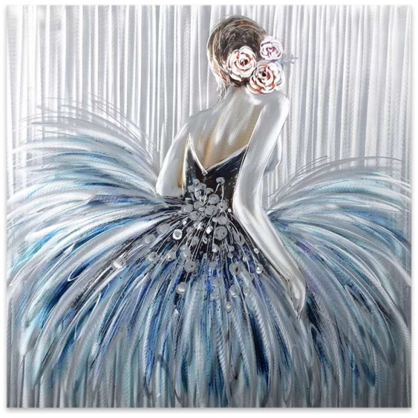 Πίνακας σε καμβά "Girl In Pearl Dress"  ψηφιακής εκτύπωσης 90x90x3εκ.
