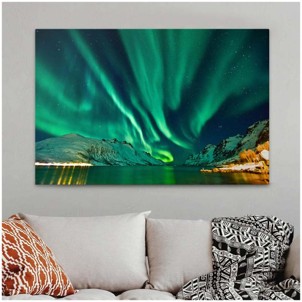 Πίνακας σε καμβά "Aurora Borealis"  ψηφιακής εκτύπωσης 100x70x3εκ. - Image 2