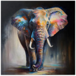 Πίνακας σε καμβά "Colorful Elephant"  ψηφιακής εκτύπωσης 100x100x3εκ.
