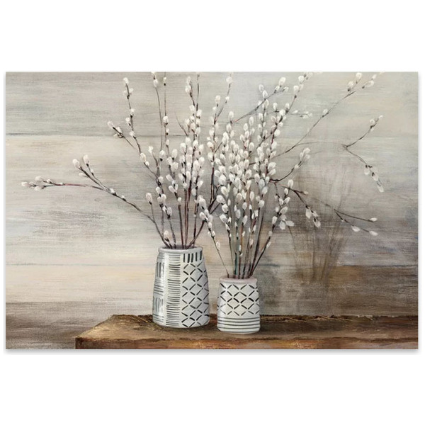 Πίνακας σε καμβά "Willow Flowers"  ψηφιακής εκτύπωσης 100x70x3εκ. - Image 1