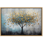 Πίνακας σε καμβά "Gold Tree"  ψηφιακής εκτύπωσης με κορνίζα χρώμα χρυσό 140x100x3εκ.