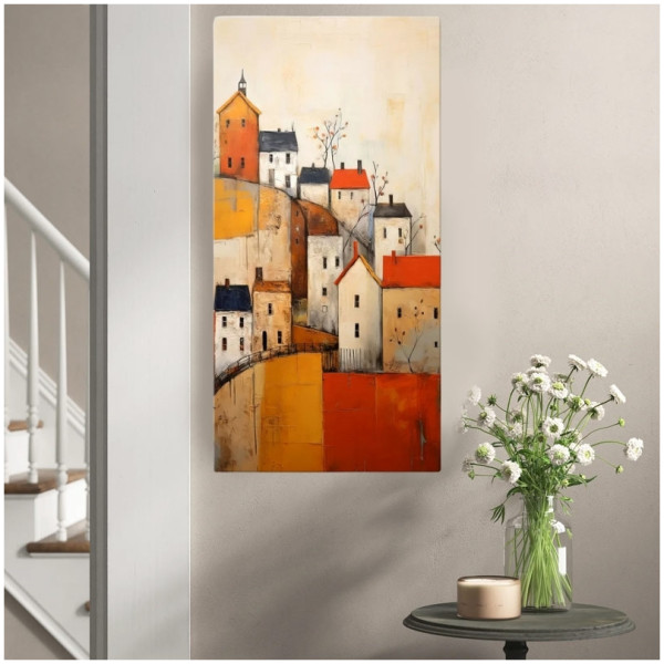 Πίνακας σε καμβά "Houses on the Hill"  ψηφιακής εκτύπωσης 50x100x3εκ. - Image 2
