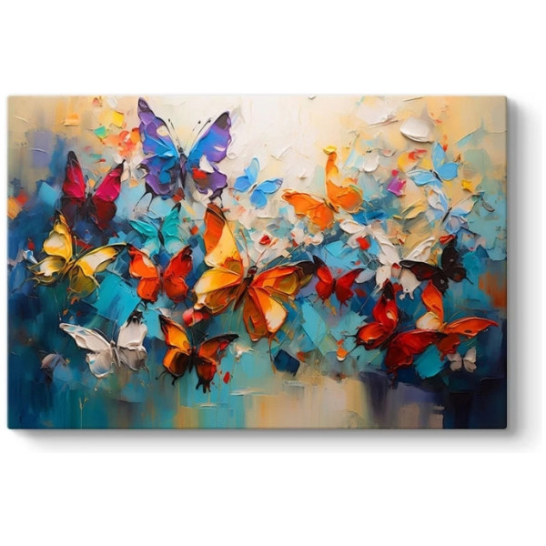 Πίνακας σε καμβά "Festival of Butterflies"  ψηφιακής εκτύπωσης 100x70x3εκ. - Image 1