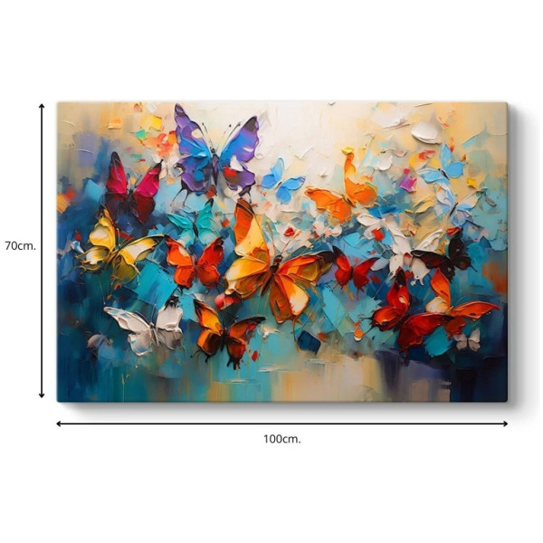 Πίνακας σε καμβά "Festival of Butterflies"  ψηφιακής εκτύπωσης 100x70x3εκ. - Image 3