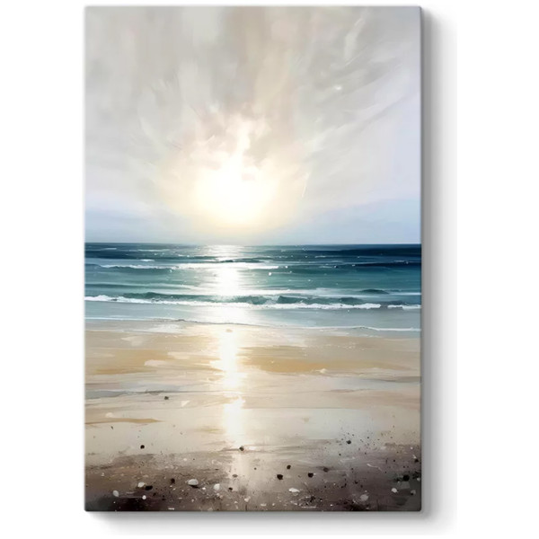 Πίνακας σε καμβά "Sunrise on the Beach"  ψηφιακής εκτύπωσης 50x75x3εκ. - Image 1