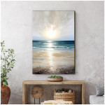 Πίνακας σε καμβά "Sunrise on the Beach"  ψηφιακής εκτύπωσης 50x75x3εκ. - Image 2
