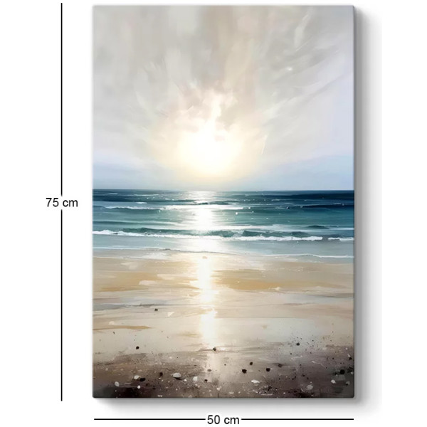 Πίνακας σε καμβά "Sunrise on the Beach"  ψηφιακής εκτύπωσης 50x75x3εκ. - Image 3