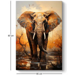 Πίνακας σε καμβά "Elephant Story"  ψηφιακής εκτύπωσης 60x90x3εκ. - Image 3