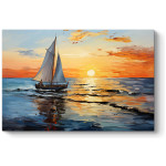 Πίνακας σε καμβά "Fisherman at the sunset"  ψηφιακής εκτύπωσης 120x60x3εκ.