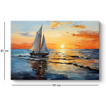 Πίνακας σε καμβά "Fisherman at the sunset"  ψηφιακής εκτύπωσης 120x60x3εκ. - Image 3