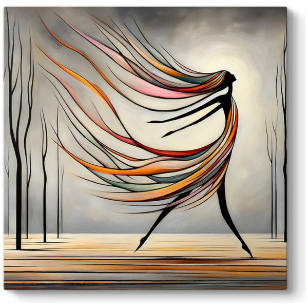 Πίνακας σε καμβά "Abstract Woman"  ψηφιακής εκτύπωσης 60x60x3εκ. - Image 1