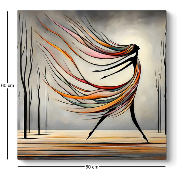 Πίνακας σε καμβά "Abstract Woman"  ψηφιακής εκτύπωσης 60x60x3εκ. - Image 3