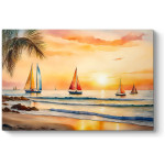 Πίνακας σε καμβά "Tropical Sails at the Sunset"  ψηφιακής εκτύπωσης 100x70x3εκ.