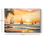 Πίνακας σε καμβά "Tropical Sails at the Sunset"  ψηφιακής εκτύπωσης 100x70x3εκ. - Image 3