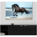 Πίνακας σε καμβά "Black Horse"  ψηφιακής εκτύπωσης 100x70x3εκ. - Image 2