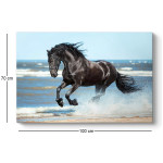 Πίνακας σε καμβά "Black Horse"  ψηφιακής εκτύπωσης 100x70x3εκ. - Image 3