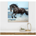 Πίνακας σε καμβά "Black Horse"  ψηφιακής εκτύπωσης 60x60x3εκ. - Image 2