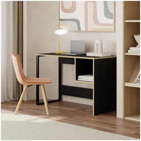 Γραφείο εργασίας Cubo  χρώμα black wood 110x50x75εκ.