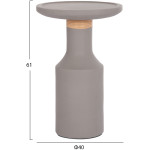 ΒΟΗΘΗΤΙΚΟ ΤΡΑΠΕΖΙ TRED(T) HM18169.03 FIBER CEMENT ΓΚΡΙ-ΦΥΣΙΚΟ RATTAN--Φ40x61Υεκ. - Image 2