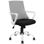 ΚΑΡΕΚΛΑ ΓΡΑΦΕΙΟΥ MALFOI HM1053.21 ΓΚΡΙ MESH & ΠΟΔΙ ΜΕΤΑΛΛΙΚΟ 58x59x103 cm