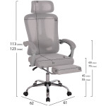 ΚΑΡΕΚΛΑ ΓΡΑΦΕΙΟΥ BARNET HM18258.02 ΓΚΡΙ MESH-ΓΚΡΙ ΣΚΕΛΕΤΟΣ NYLON 61x62x123Υ - Image 2