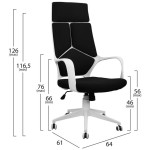 ΚΑΡΕΚΛΑ ΓΡΑΦΕΙΟΥ ANIVIA HM1054.01 ΜΑΥΡO & ΠΟΔΙ ΛΕΥΚΟ 64x61x126 εκ. - Image 2