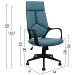ΚΑΡΕΚΛΑ ΓΡΑΦΕΙΟΥ ANIVIA HM1054.06 ΓΚΡΙ ΣΙΕΛ & ΠΟΔΙ ΜΑΥΡΟ 64x61x126 εκ. - Image 2