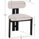 ΚΑΡΕΚΛΑ ΤΡΑΠΕΖΑΡΙΑΣ KARVO HM18252.02 ΕΚΡΟΥ ΥΦΑΣΜΑ--ΞΥΛΟ ΣΕ ΜΑΥΡΟ 57x50x78,5Υεκ. - Image 2