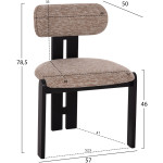 ΚΑΡΕΚΛΑ ΤΡΑΠΕΖΑΡΙΑΣ KARVO HM18252.03 ΚΑΦΕ ΥΦΑΣΜΑ--ΞΥΛΟ ΣΕ ΜΑΥΡΟ 57x50x78,5Υεκ. - Image 2