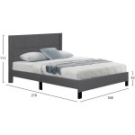 ΚΡΕΒΑΤΙ TRILLOP HM666.12 ΓΚΡΙ ΥΦΑΣΜΑ ΓΙΑ ΣΤΡΩΜΑ 160X200εκ. - Image 2