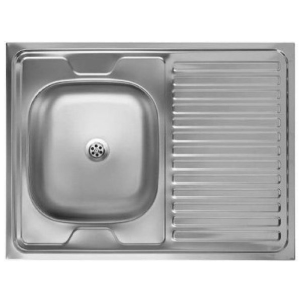 ΝΕΡΟΧΥΤΗΣ ΚΟΥΖΙΝΑΣ ΑΝΟΞΕΙΔΩΤΟΣ ΑΣΗΜΙ INOX 80x60x16.5 HM18319