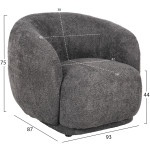 ΠΟΛΥΘΡΟΝΑ KARPEN HM9600.01 ΓΚΡΙ ΜΠΟΥΚΛΕ ΥΦΑΣΜΑ  93x87x78Υ εκ. - Image 2