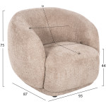 ΠΟΛΥΘΡΟΝΑ KARPEN HM9600.08 ΜΠΕΖ ΜΠΟΥΚΛΕ ΥΦΑΣΜΑ 93x87x78Υ εκ. - Image 2